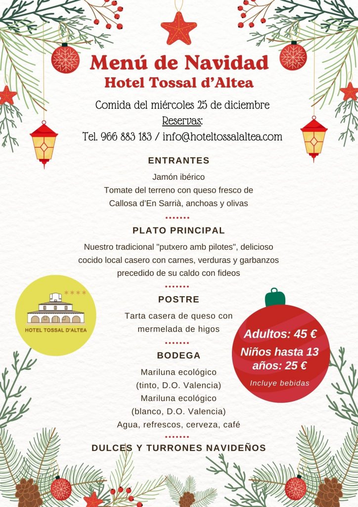 MENU DIA DE NAVIDAD 2024